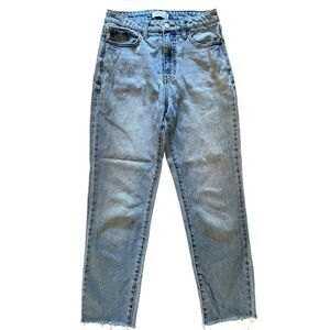 Tinsel Women's Raw Hem High Rise Straight Leg Denim Jeans‎ Stretch Size 26